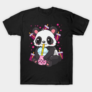 Boba Bubble Tea Panda Drinking Boba T-Shirt